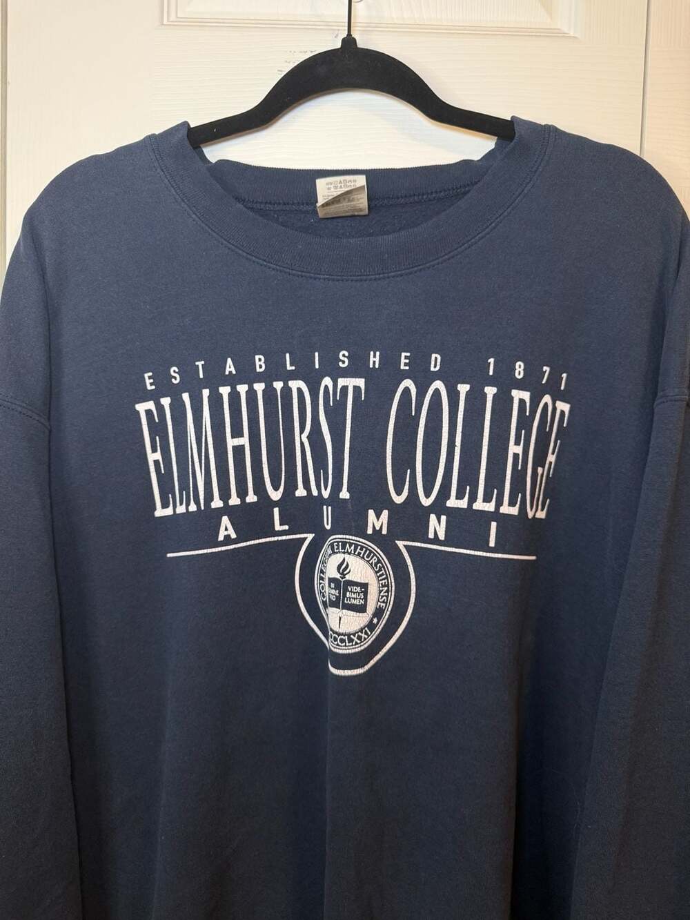 Gildan Heavy Blend Elmhurst College Alumni Navy Blue Sweatshirt XL